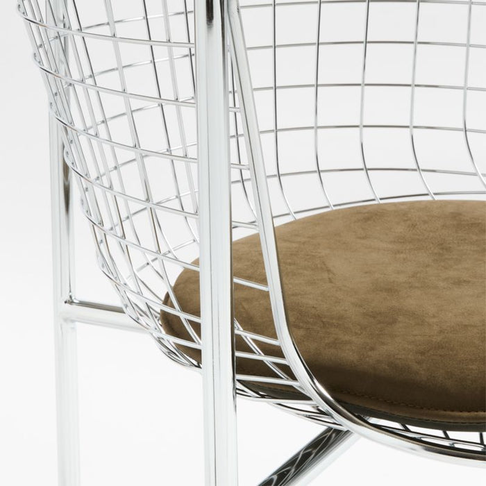 Cassano Metal Dining Chair with Leather Cushion