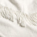 Casual Textured Fringe 70"x55" Arctic Ivory Throw Blanket
