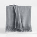 Casual Textured Fringe 70"x55" Smoke Blue Throw Blanket