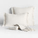Casual Textured Fringe 70"x55" Arctic Ivory Throw Blanket
