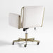 Caterina Natural Upholstered Office Chair with Brass Base