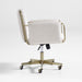Caterina Natural Upholstered Office Chair with Brass Base