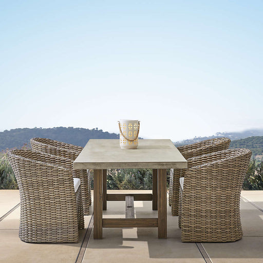 Abaco Resin Wicker Outdoor Dining Chair with Canvas Natural Sunbrella ® Cushion