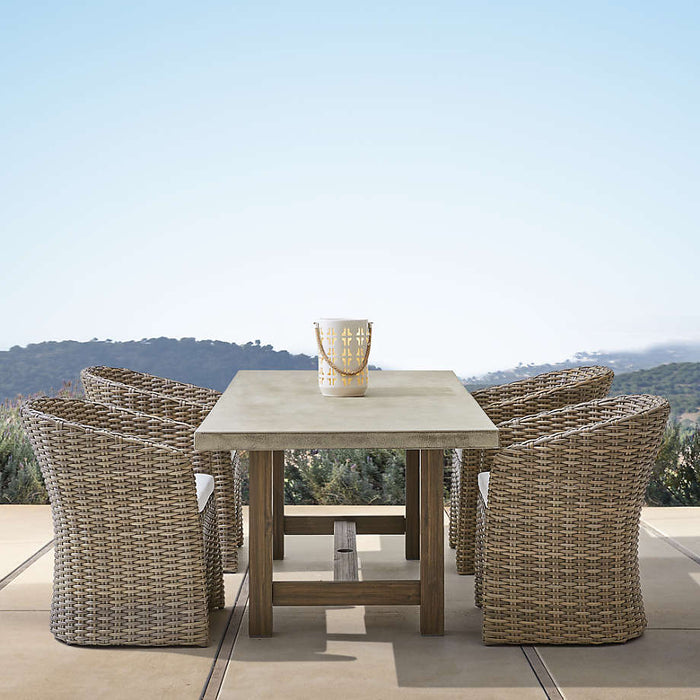 Abaco Resin Wicker Outdoor Dining Chair with Canvas Natural Sunbrella ® Cushion