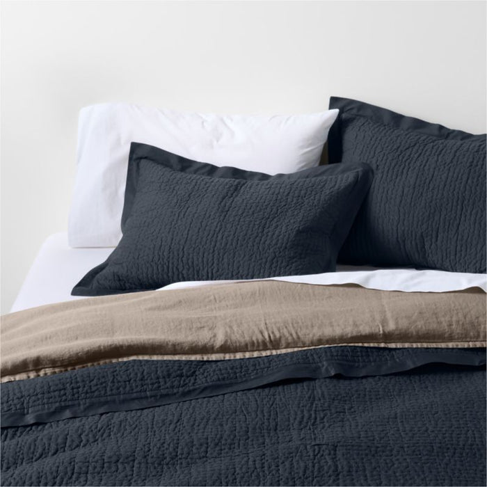 Celeste Organic Cotton Midnight Navy Standard Bed Pillow Sham
