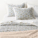 Celeste Organic Cotton Blue Vine Print Euro Quilted Bed Pillow Sham