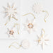Gold and White Ceramic Snowflake Christmas Tree Ornaments, Set of 6