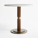 Chelsea 36" Carrara Marble and Walnut Round Bistro Dining Table