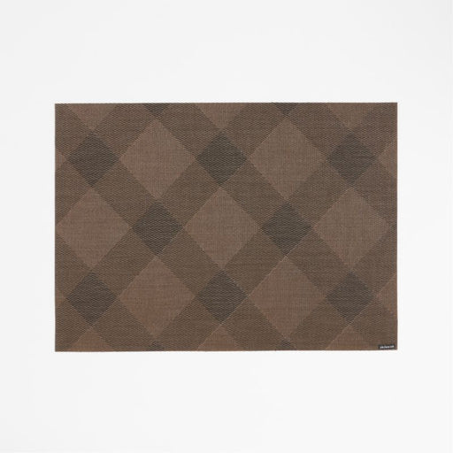 Chilewich ® Rectangular Earth Brown Plaid Easy-Clean Vinyl Placemat
