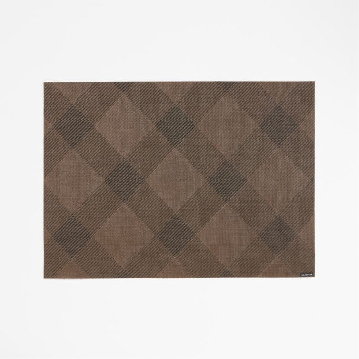 Chilewich ® Rectangular Earth Brown Plaid Easy-Clean Vinyl Placemat