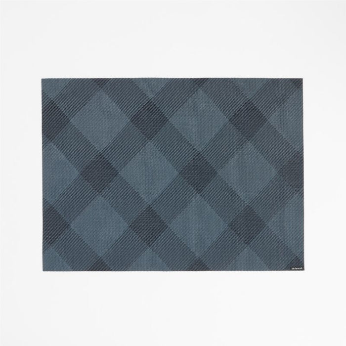 Chilewich ® Rectangular Indigo Plaid Easy-Clean Vinyl Placemat
