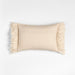 Chunky Woven Wool Fringe 22"x15" Arctic Ivory Throw Pillow Cover