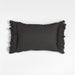 Chunky Woven Wool Fringe 22"x15" Storm Grey Throw Pillow Cover