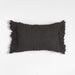 Chunky Woven Wool Fringe 22"x15" Storm Grey Throw Pillow Cover