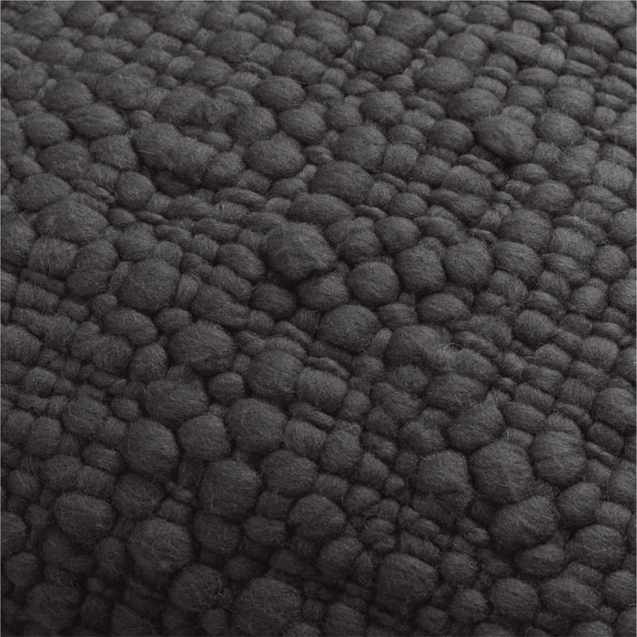 Chunky Woven Wool Fringe 22"x15" Storm Grey Throw Pillow Cover
