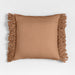 Chunky Woven Wool Fringe 23"x23" Sierra Tan Throw Pillow Cover