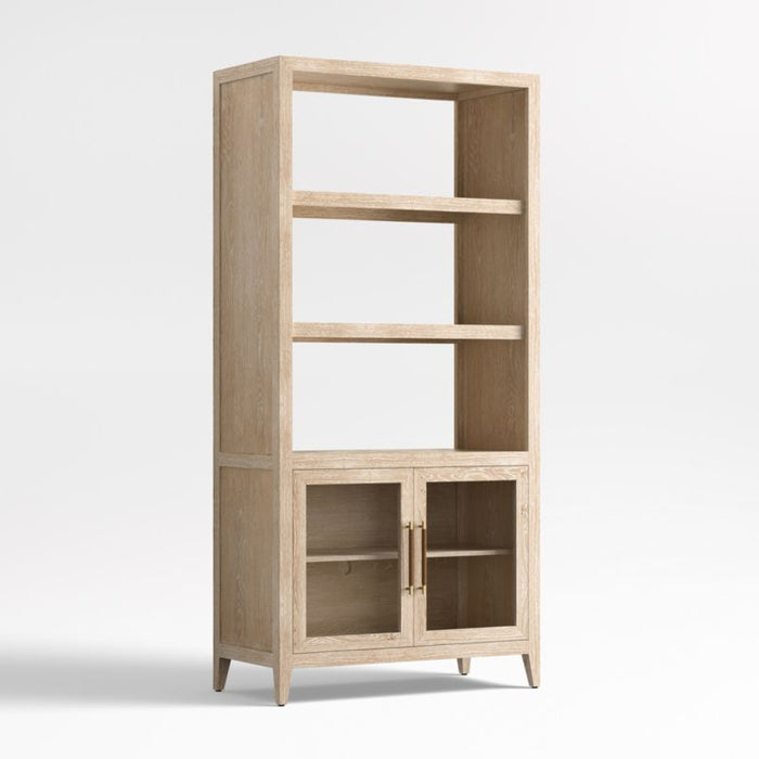 Clairemont 38" Natural Wood 3-Shelf Storage Bookcase