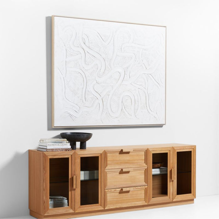 Calypso 90" Natural Wood Storage Media Console