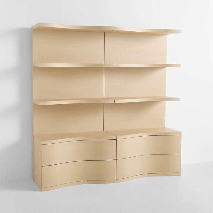 Coast 80" Whitewashed Oak Open Storage Bookcase