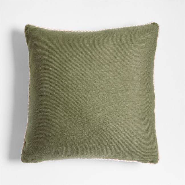 Collins Twill Weave 20"x20" Dark Parsnip Green Outdoor Throw Pillow by Jake Arnold