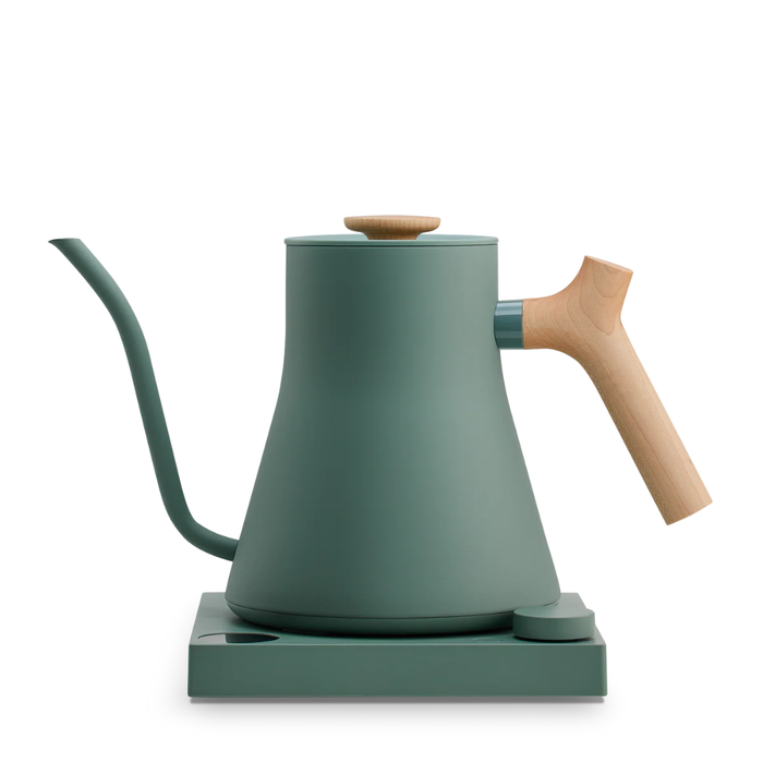 Fellow Stagg EKG Pro Electric Tea Kettle in Smoke Green with Maple Handle