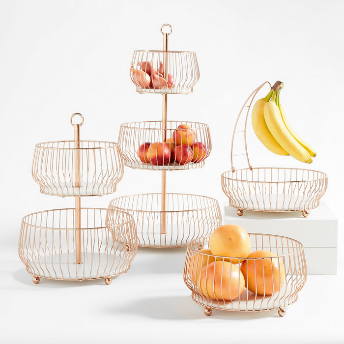 Cora Copper Fruit Basket with Banana Hanger