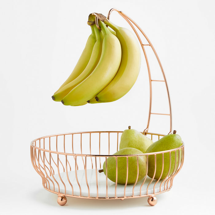 Cora Copper Fruit Basket with Banana Hanger