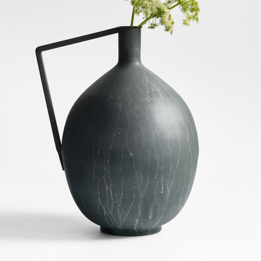 Corra One Handled Zinc Vase 15"