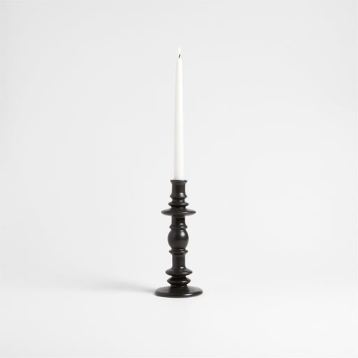 Cortana Large Charcoal Earthenware Taper Holder 10.25"