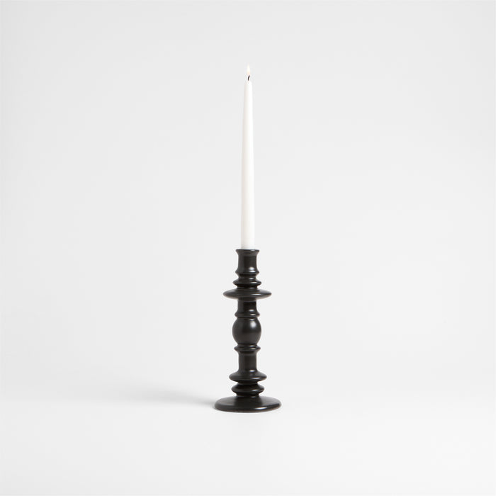 Cortana Large Charcoal Earthenware Taper Holder 10.25"