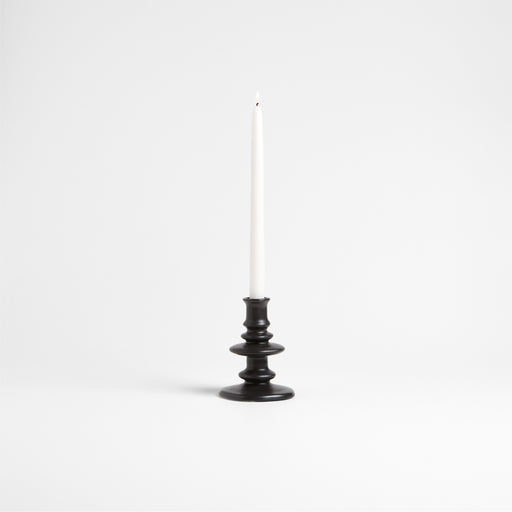 Cortana Small Charcoal Earthenware Taper Holder 5.5"