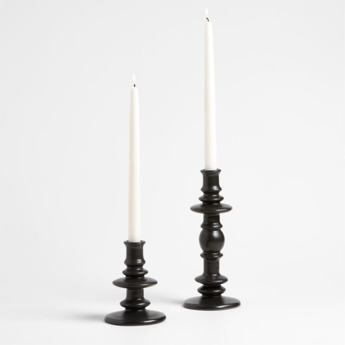 Cortana Large Charcoal Earthenware Taper Holder 10.25"