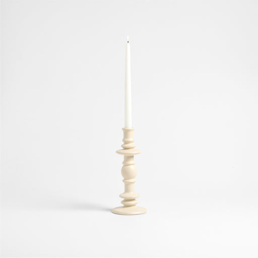 Cortana Large Off-White Earthenware Taper Holder 10.25"