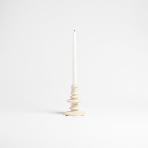 Cortana Small Off-White Earthenware Taper Holder 5.5"
