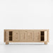 Cotswold 85" Natural Oak and Burl Storage Media Console