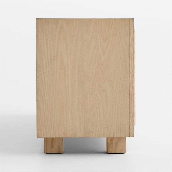 Cotswold 85" Natural Oak and Burl Storage Media Console