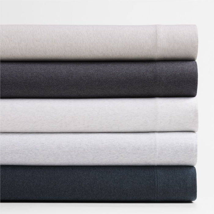 Cozysoft Organic Cotton Jersey Light Grey Full Bed Sheet Set