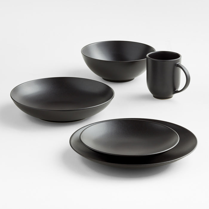 Craft Matte Black Stoneware Coupe Dinner Plate