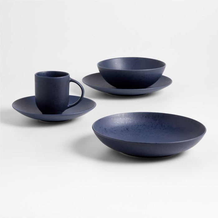 Craft Indigo Stoneware Low Bowl