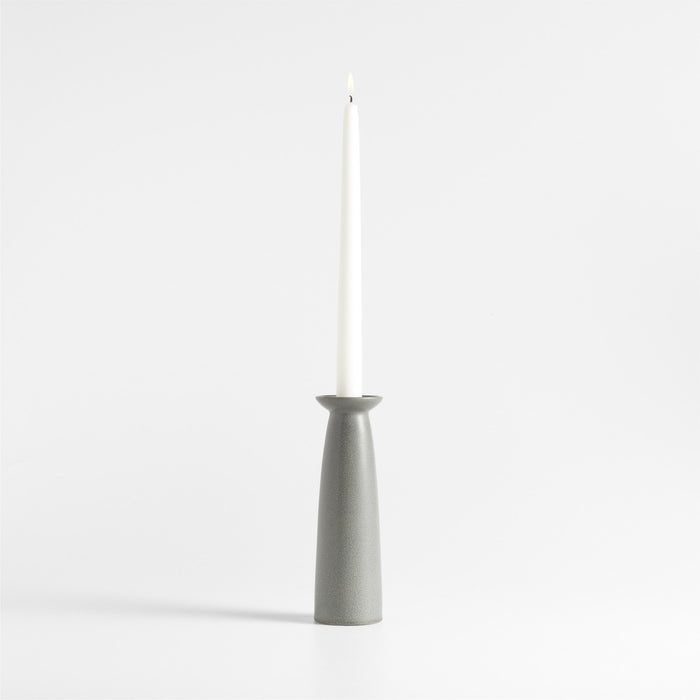 Craft Charcoal Grey Ceramic Taper Candle Holder 8"