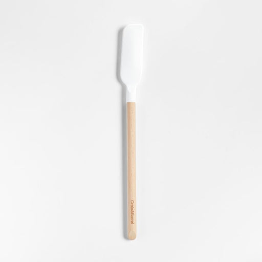 Crate & Barrel Wood and White Silicone Jar Scraper
