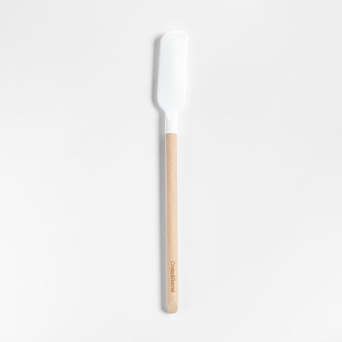 Crate & Barrel Wood and White Silicone Jar Scraper