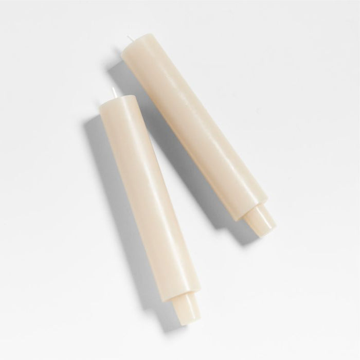Cylinder Oat Off-White Taper Candles 8.5", Set of 2
