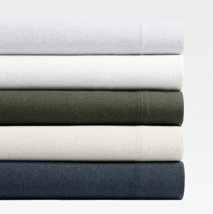 Cozysoft Organic Cotton Jersey Light Grey Standard Pillowcases, Set of 2