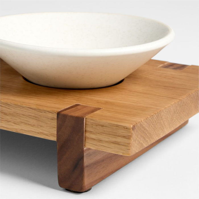 Basel Mise En Place 24" White Oak Serving Board with Four 5" Bowls by Daniel Humm