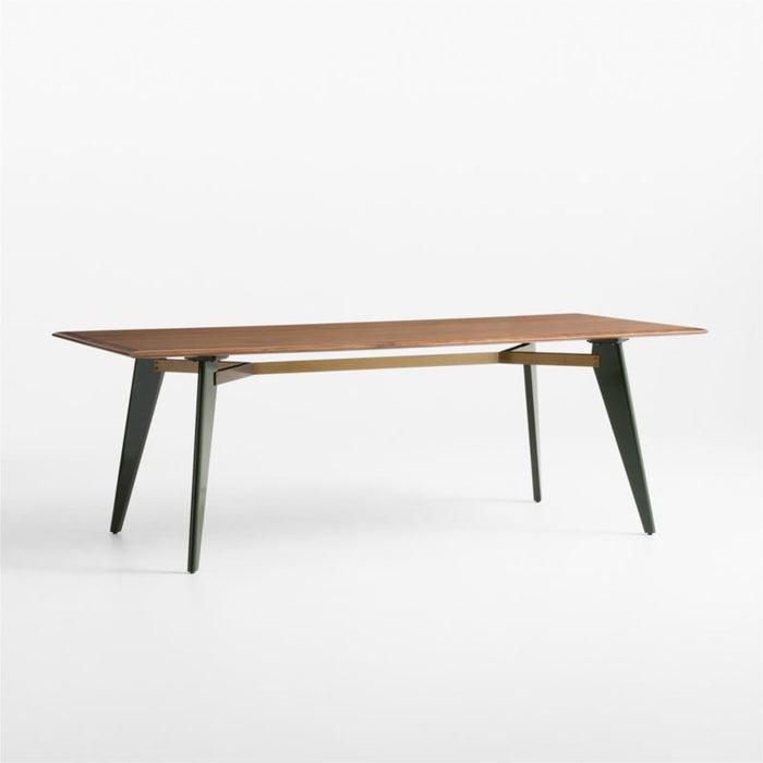 Verbier 82" Kombu Green Dining Table with Dark Walnut by Daniel Humm