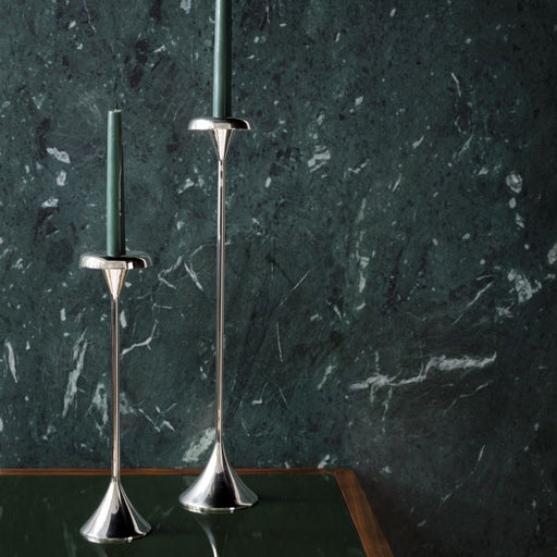 Aura Large Nickel Cast Brass Taper Candle Holder 18 by Daniel Humm