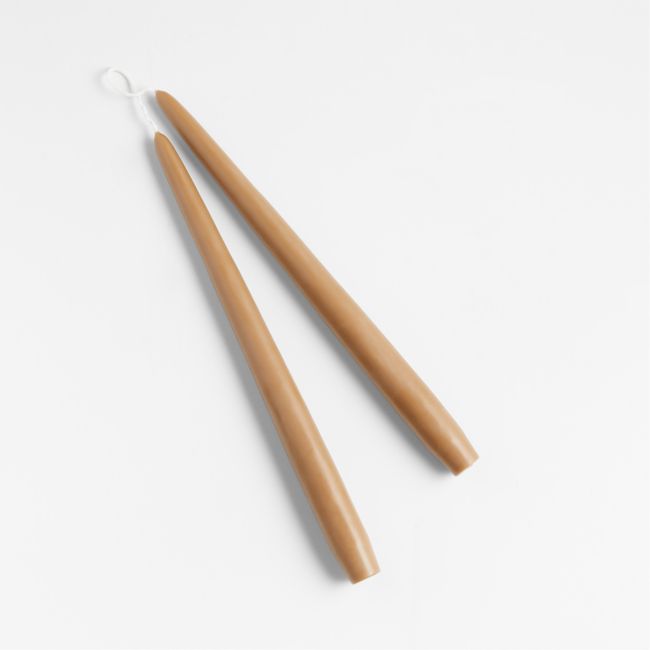 Dipped Bronze Taper Candles, Set of 2