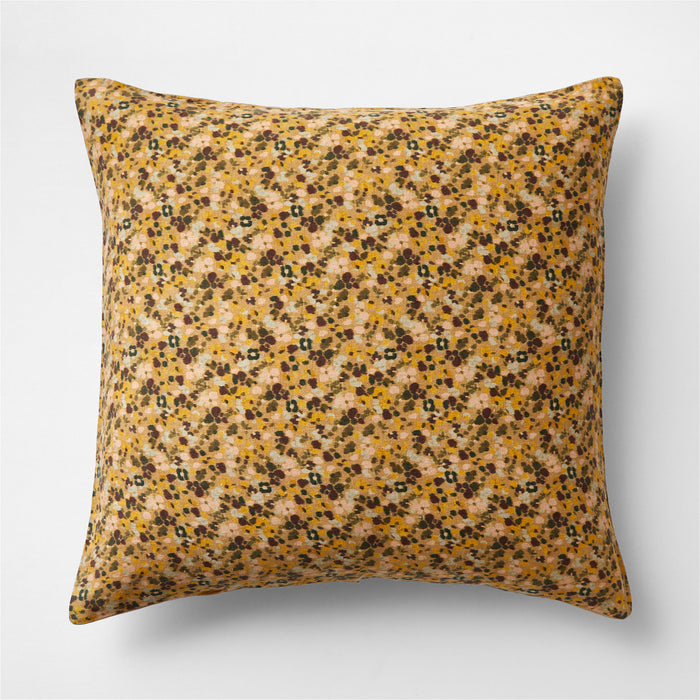 EUROPEAN FLAX ™-Certified Linen Ditsy Floral Yellow Euro Pillow Sham Cover