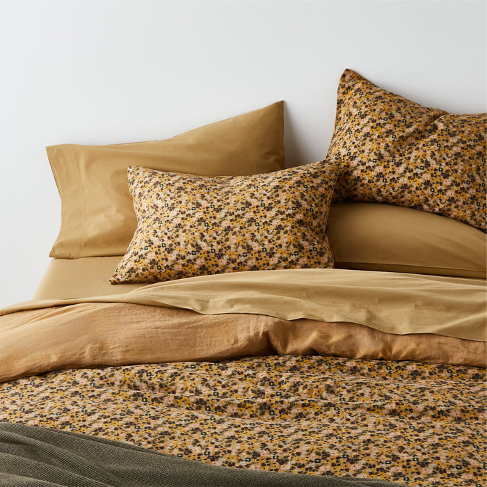 EUROPEAN FLAX ™-Certified Linen Ditsy Floral Yellow King Duvet Cover